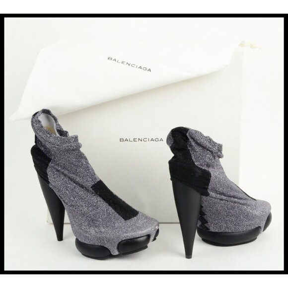 BALENCIAGA BOOTS BOOTIES SOCK COVERED SHOES PLATFORM HIGH HEEL sz 38 US 7.5 - Picture 14 of 14